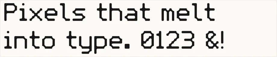 TypeGrid: eigene Pixel-Schriften gestalten, direkt im Browser. — Mit Rundung und flüssigen Verbindungen: Die Pixel fließen ineinander